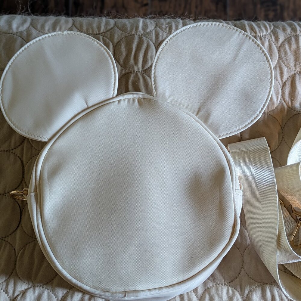 Minnie Mickey Mouse Sateen Crossbody Bag - Ivory